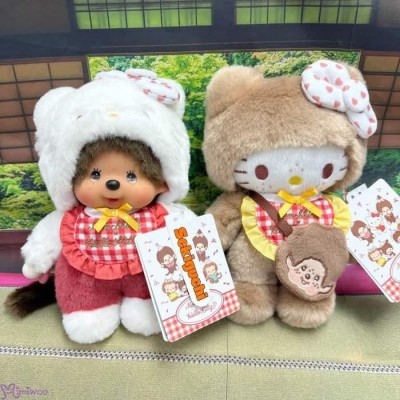 205882 Monchhichi x Hello Kitty S Size Standing Plush ~ Monchhichi ~